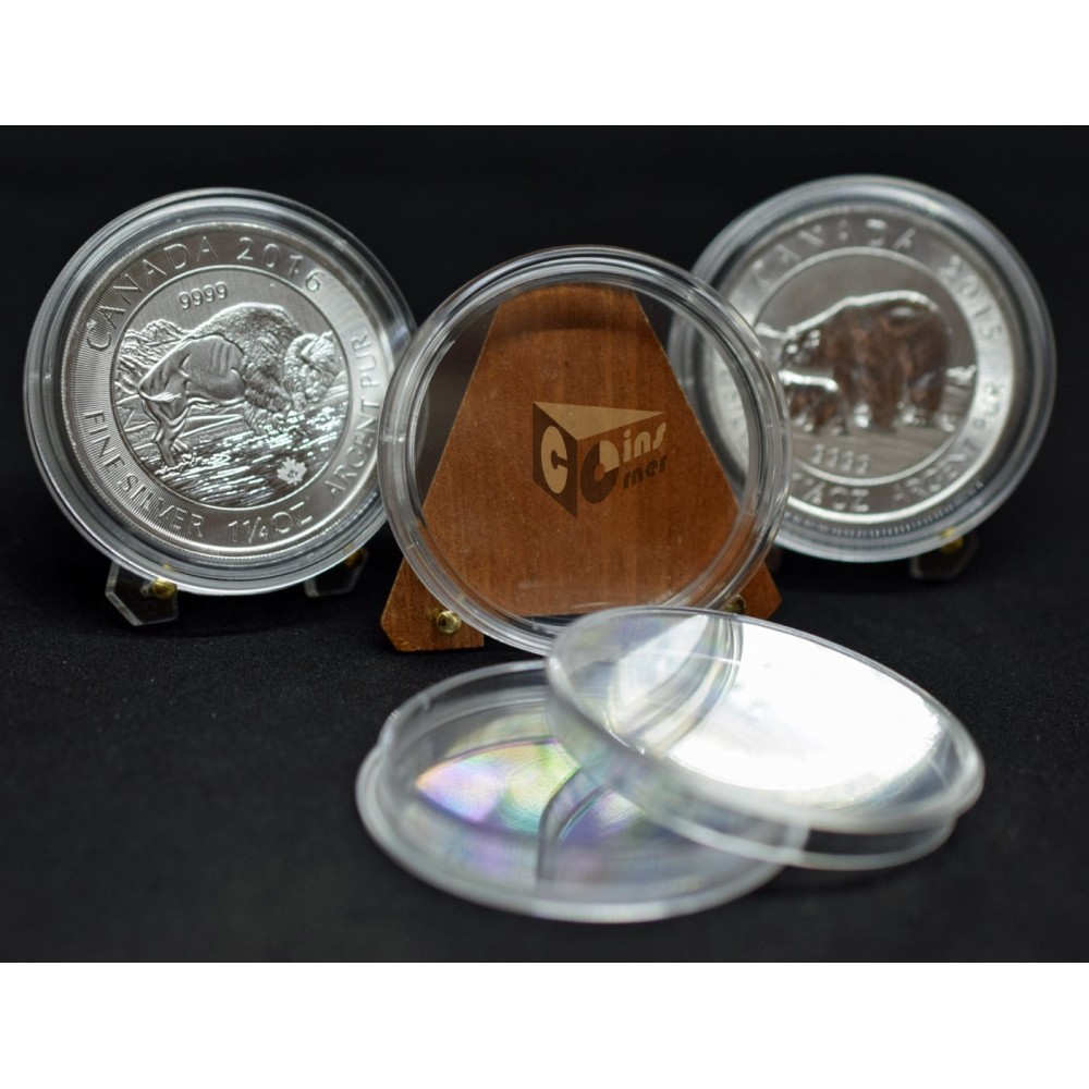 38.4 mm  Capsules  for Canada 1.5 Oz Polar Bear, Polar Fox and 1.25 Oz Bison Silver Coins - Pack of 5