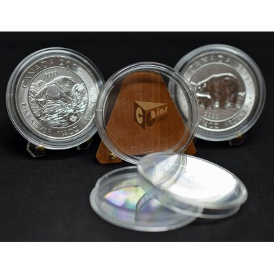 38.4 mm  Capsules  for Canada 1.5 Oz Polar Bear, Polar Fox and 1.25 Oz Bison Silver Coins - Pack of 5 