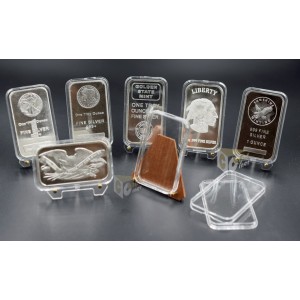29 X 50 Rectangular Capsules for American and British 1 Oz Silver Bars - Pack of 10