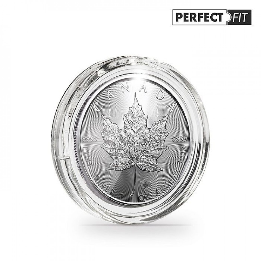 38 mm Perfect Fit Coin Capsules for Maple Leaf 1 Oz Silver Coin - Pack of 10