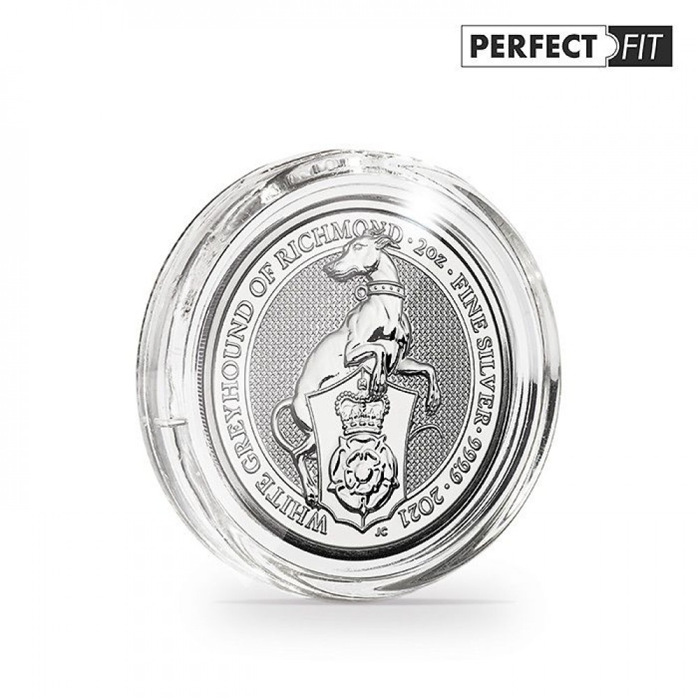 38.61 mm Perfect Fit Coin Capsules for Queen's / Tudors Beasts 2 Oz Silver Coins - Pack of 10