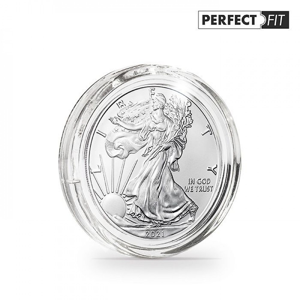 40.60 mm Perfect Fit Coin Capsules for American Eagle 1 Oz Silver Coins - Pack of 10