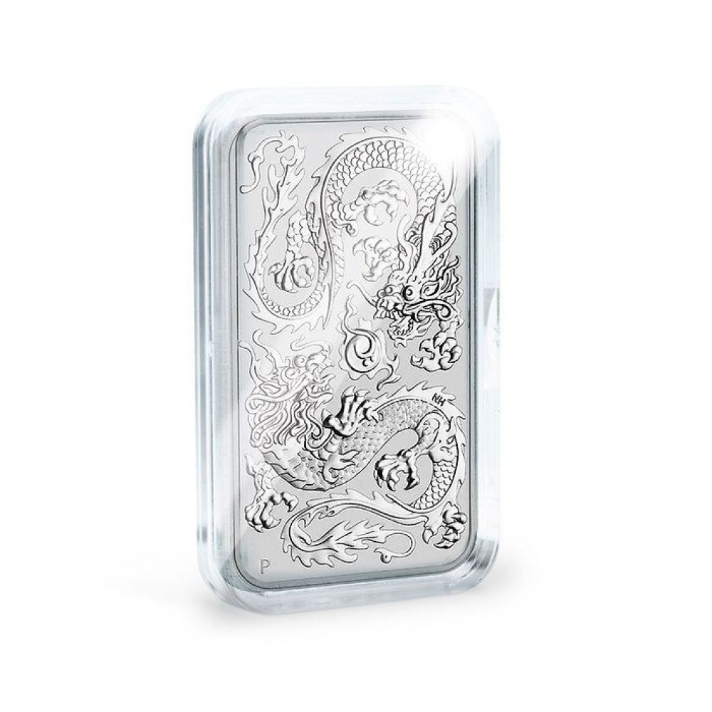 29.60 X 47.60 Rectangular Capsules for Australian Dragon 1 Oz Silver Coin Bars - Pack of 10