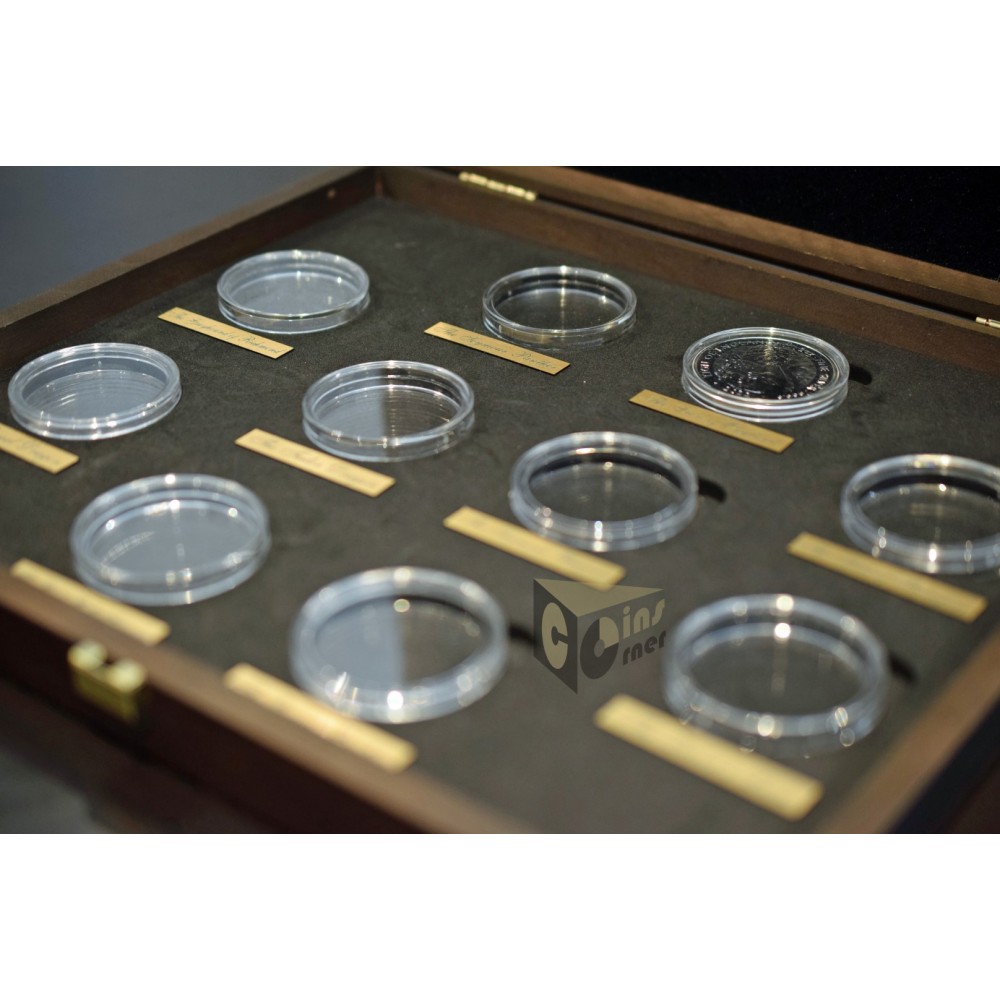 The Royal Tudor Beasts Presentation Case for 10 Silver Coins 2 Oz in capsules
