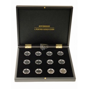 British Gold Sovereigns Presentation Case for 12 Coins in Perfect Fit Coin Capsules