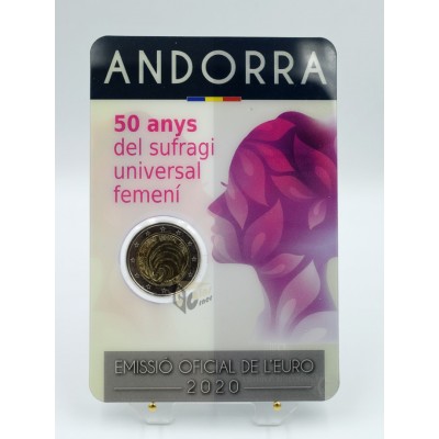 Andorra 2020 - 2 Euro Coincard 50 Years Since Andorra's Introduction of Women's Suffrage