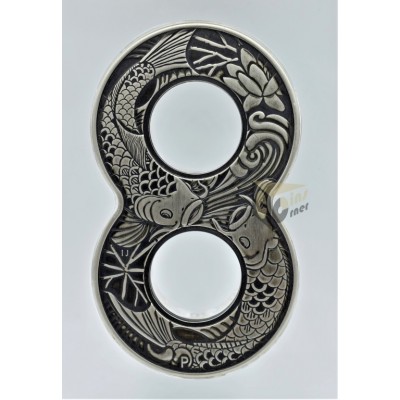 Australian 2019 Figure 8 Koi Fish 2 Oz Silver Antique Finish Coin