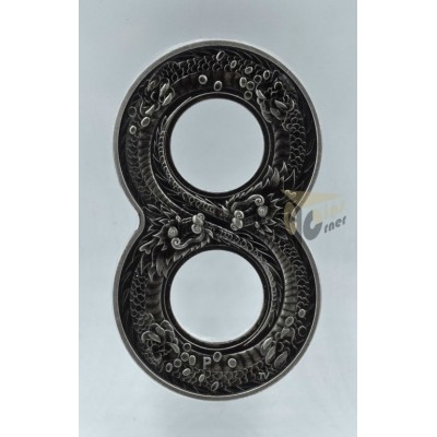 Australian 2020 Figure 8 Dragon 2 Oz Silver Antique Finish Coin