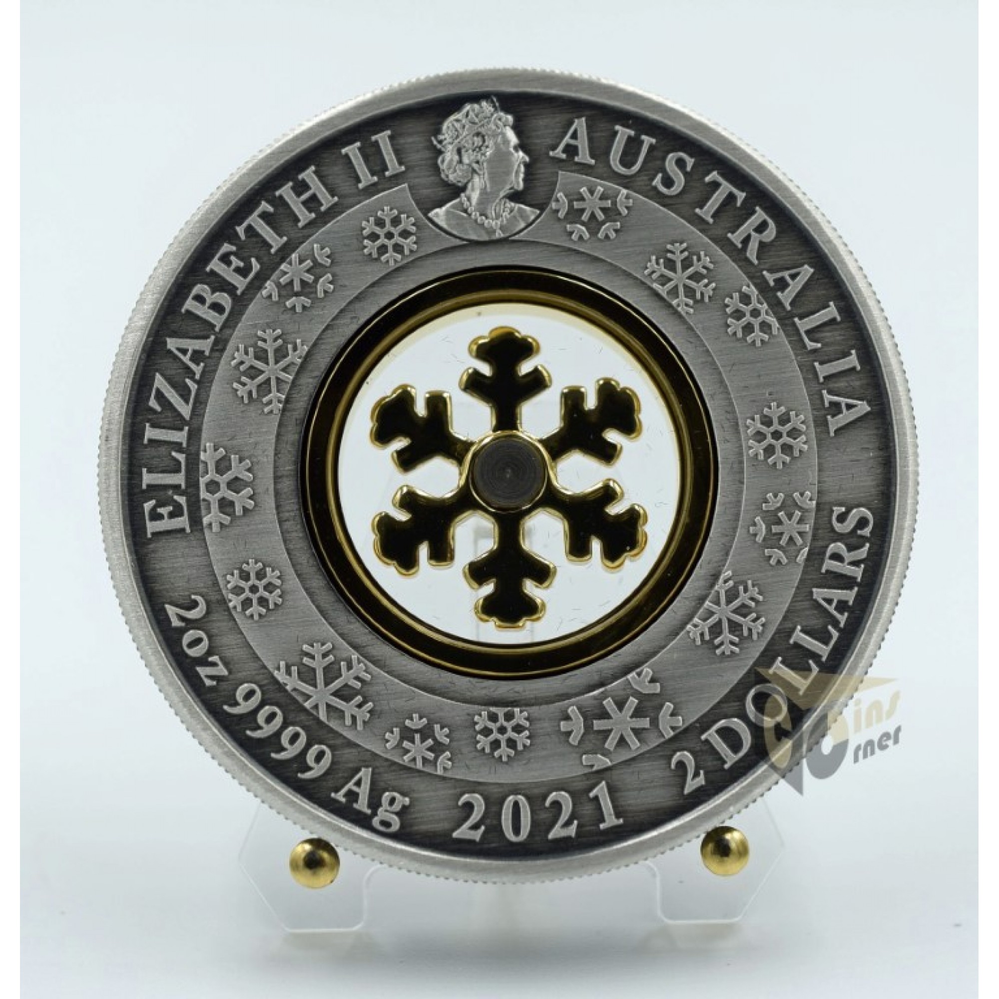 Australian 2021 Christmas Wonderland Antique 2 Oz Silver Coin with 24K ...