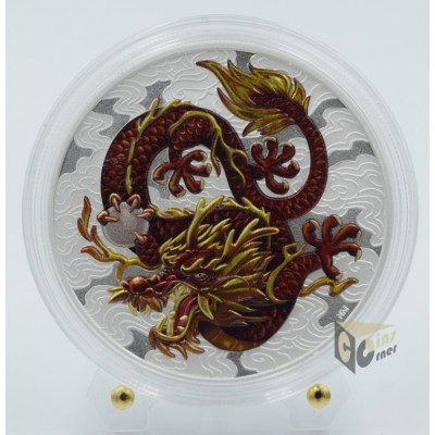 Australia 2021 Single Dragon Colorized Edition 1 Oz Silver Coin