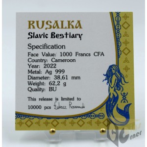 Rusalka - Slavic Bestiary 2 Oz - 2022 Cameroon 