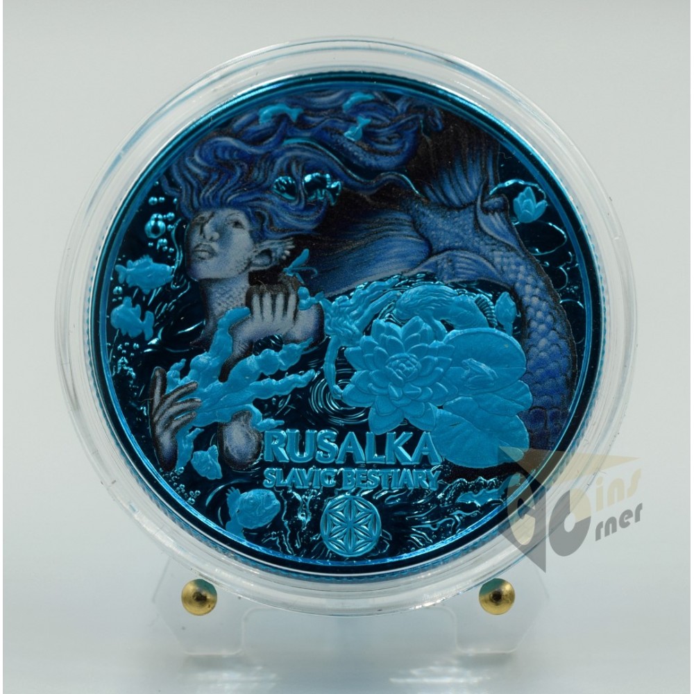 Space Blue Rusalka - Slavic Bestiary 2 Oz - 2022 Cameroon 