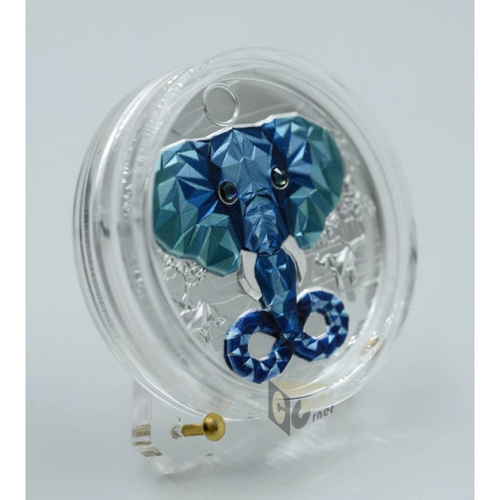 Cameroon 2023 Be Great Elephant 1 oz Silver Proof Coin with Crystal Insert