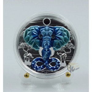 Cameroon 2023 Be Great Elephant 1 oz Silver Proof Coin with Crystal Insert