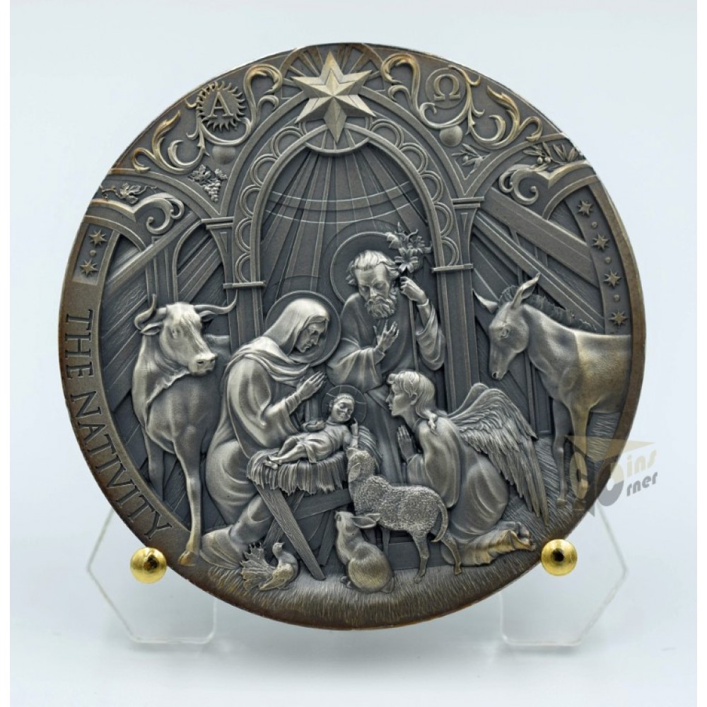  Cameroon 2024 Nativity Bible Stories Series 2 oz Antique finish Silver Coin