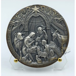  Cameroon 2024 Nativity Bible Stories Series 2 oz Antique finish Silver Coin