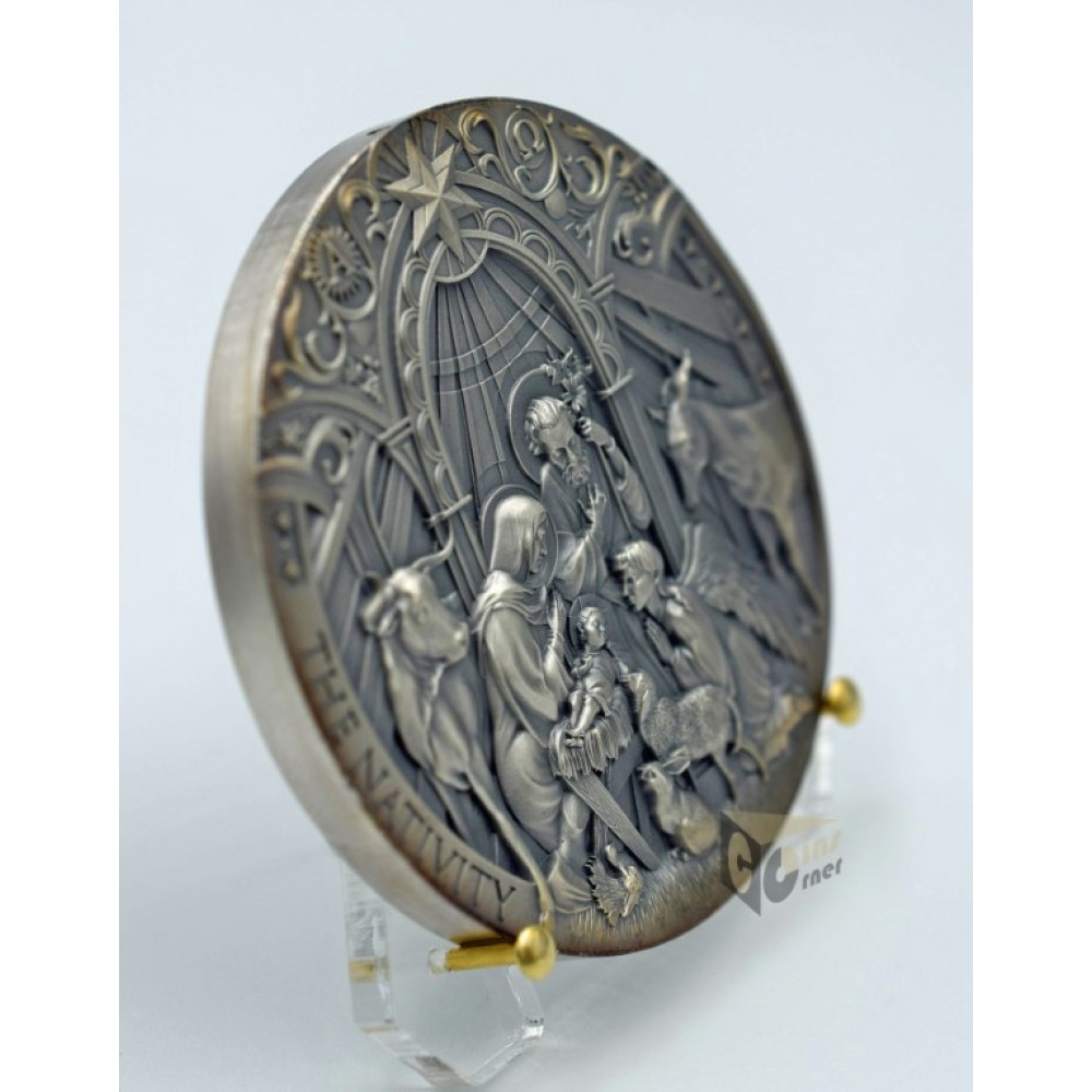  Cameroon 2024 Nativity Bible Stories Series 2 oz Antique finish Silver Coin