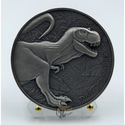 Cameroon 2024 Tyrannosaurus Rex Lost World Series 2 oz Antique finish High Relief Silver Coin