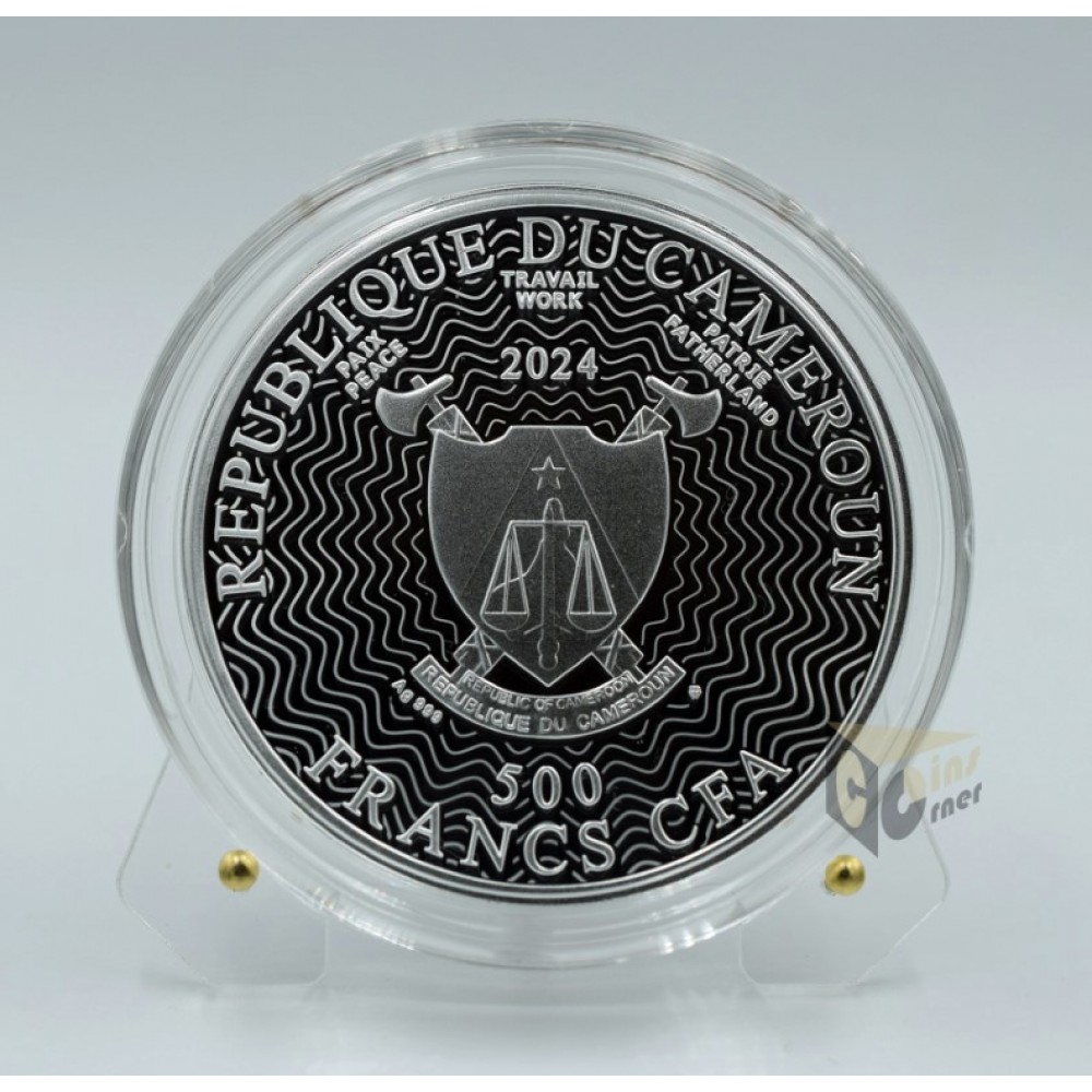 Cameroon 2024 160th Anniversary Edvard Munch's The Scream 0.545 Oz Proof Colorized Silver Coin