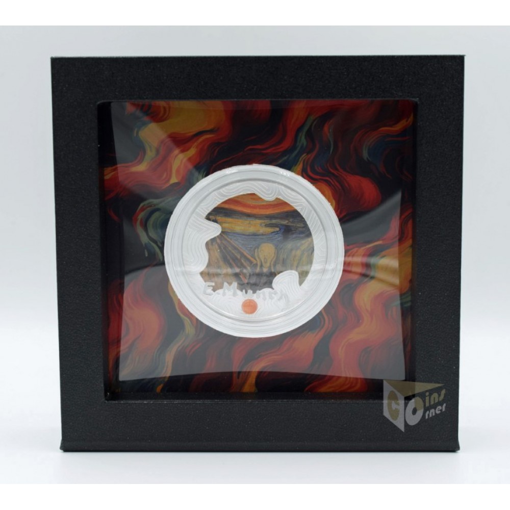 Cameroon 2024 160th Anniversary Edvard Munch's The Scream 0.545 Oz Proof Colorized Silver Coin