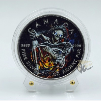 Canada 2018 Grim Reaper Armageddon III 1 Oz Silver Ruthenium Colorized Coin