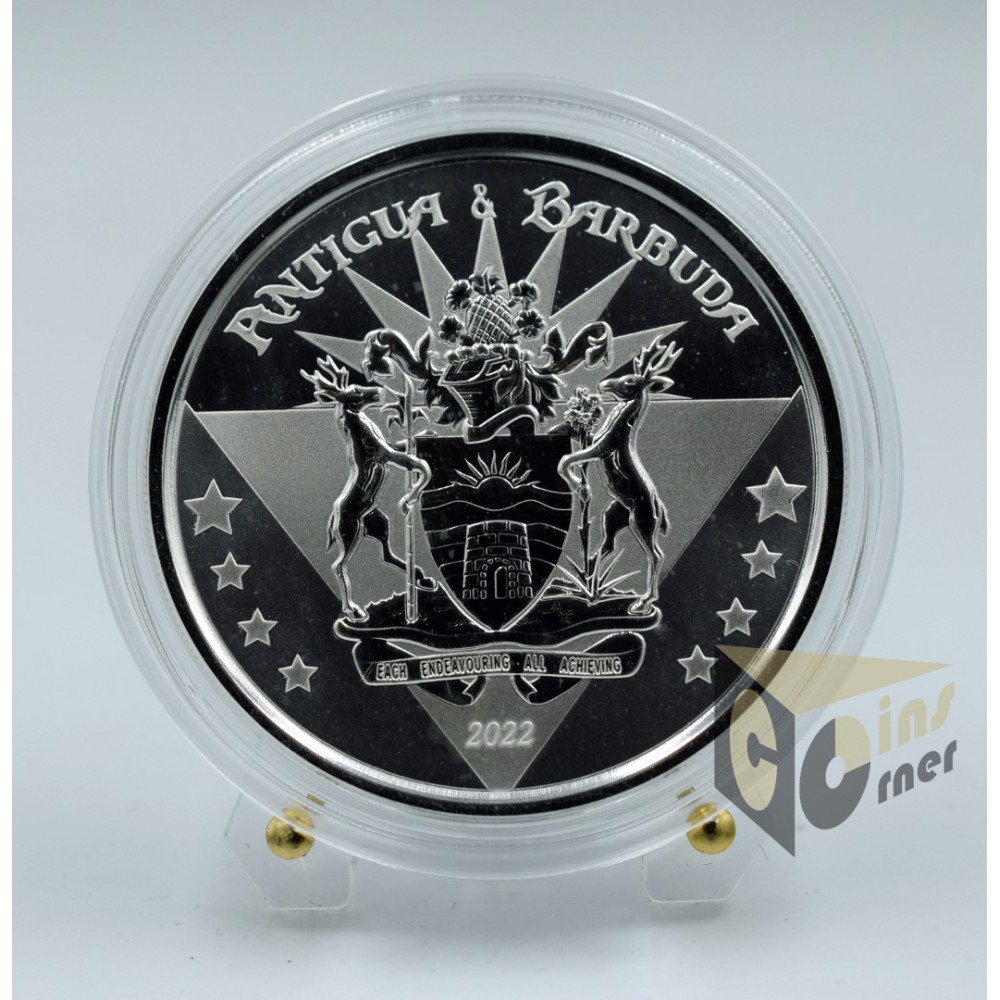 EC8 Antigua & Barbuda Coat of Arms 1 Oz- 2022 E.Caribbean