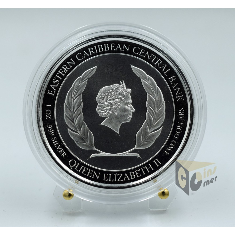 EC8 Antigua & Barbuda Coat of Arms 1 Oz- 2022 E.Caribbean