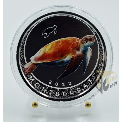 EC8 Montserrat Sea Turtle 1 Oz - Proof (Colored) - 2022 E.Caribbean