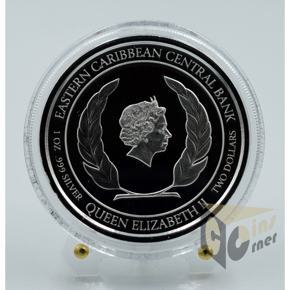 EC8 Montserrat Sea Turtle 1 Oz - Proof (Colored) - 2022 E.Caribbean