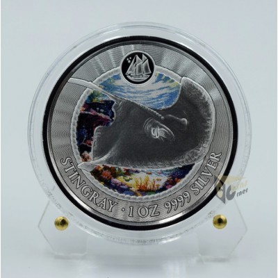 Cayman Islands 2023 Stingray Sea Life Series 1 oz Silver Proof Colorized Coin