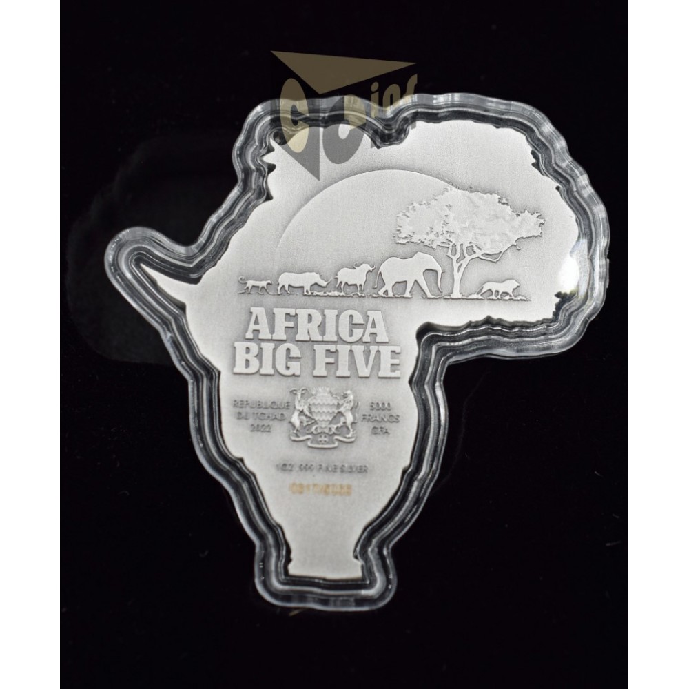 Big Five Africa Shaped 1 Oz - 2022 Chad