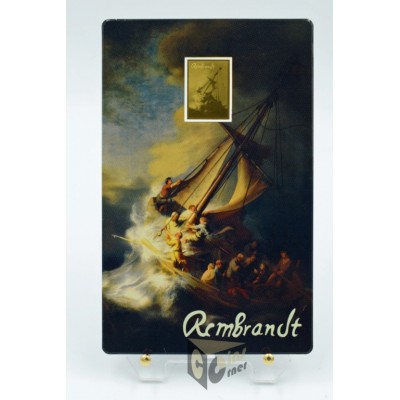  Rembrandt  The Storm on the Sea of Galilee 1/1000 Oz 999 Gold Coin Bar 3000 Francs Chad