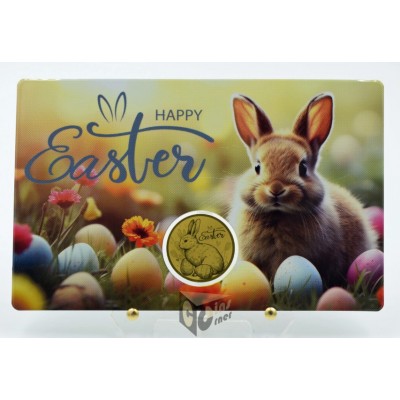 Happy Easter Bunny 1/1000 Oz 999 Gold Coin 3000 Francs Chad