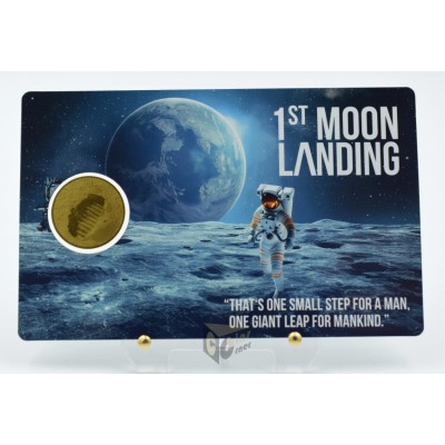 1st Moon Landing 1/1000 Oz 999 Gold Coin 3000 Francs Chad in Blister Card
