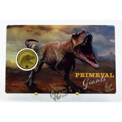 T-Rex Primeval Giants 1/1000 Oz 999 Gold Coin 3000 Francs Chad