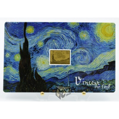 Vincent Van Gogh Starry Night 1/1000 Oz 999 Gold Coin Bar 3000 Francs Chad