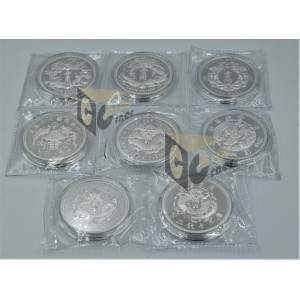 Complete Set China's Famous Vintage Coins Dragon Dollar Restrike Series 2018-2020