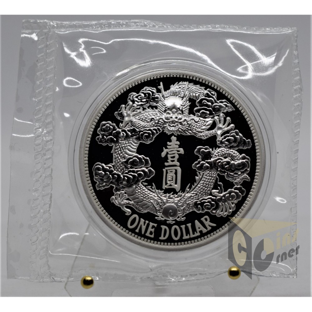 Reverse Dragon Dollar Restrike 1 Oz - 2018 China 