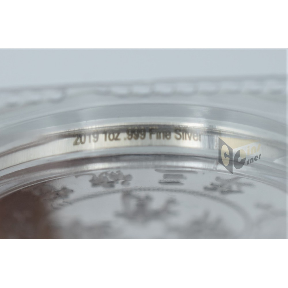 Long-Whiskered Dragon Dollar Restrike 1 Oz - 2019 China 