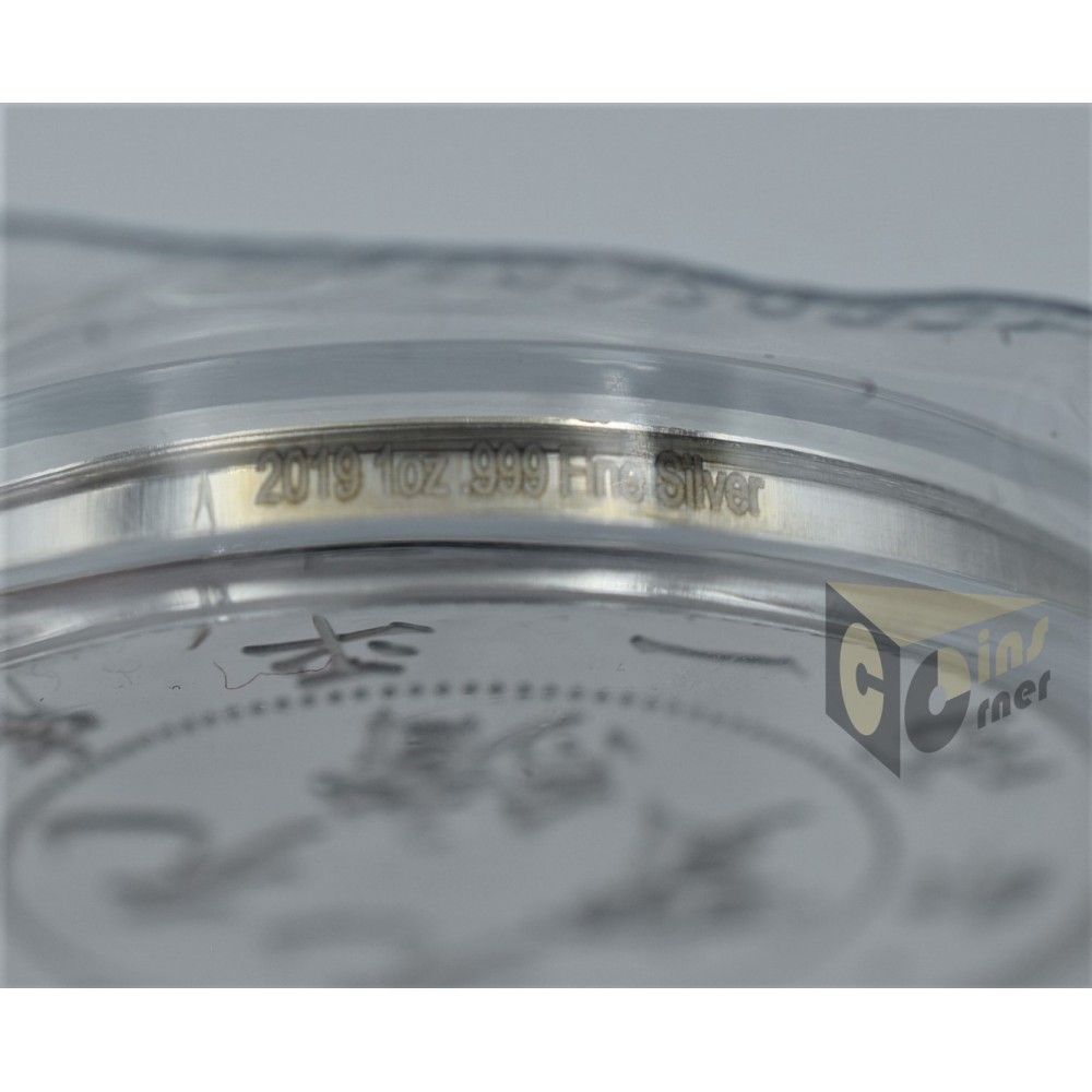 Hu Poo Dragon Dollar Restrike 1 Oz - 2019 China 