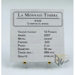 Michael Schumacher Stamp Coin 2 Oz - 2007 Congo