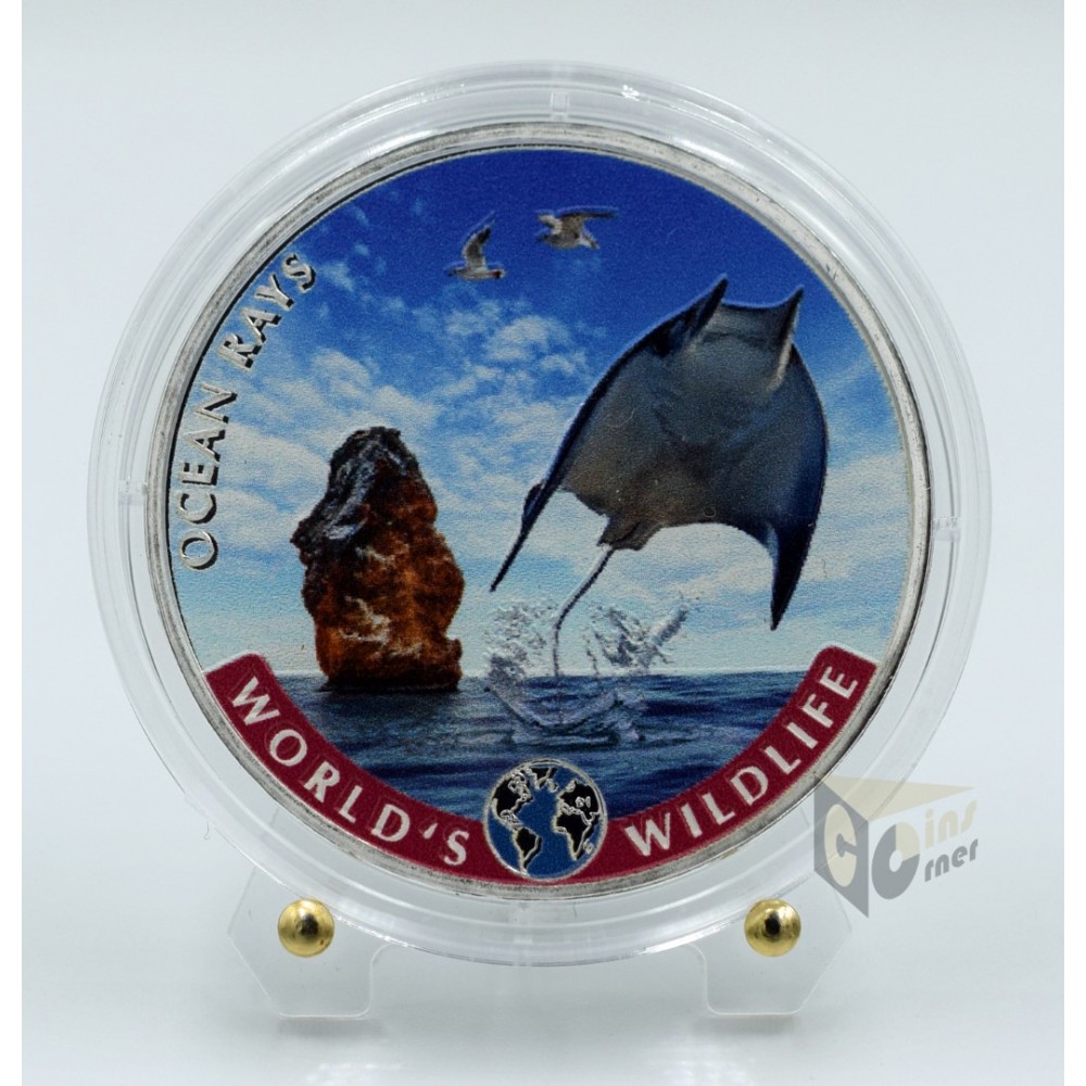 Congo 2023 Ocean Rays - World's Wildlife 1 Oz Colorized