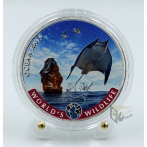 Congo 2023 Ocean Rays - World's Wildlife 1 Oz Colorized