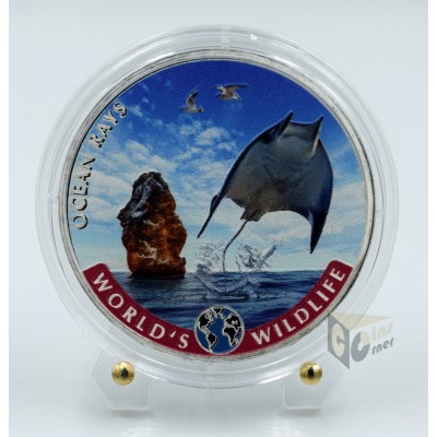 Congo 2023 Ocean Rays - World's Wildlife 1 Oz Colorized