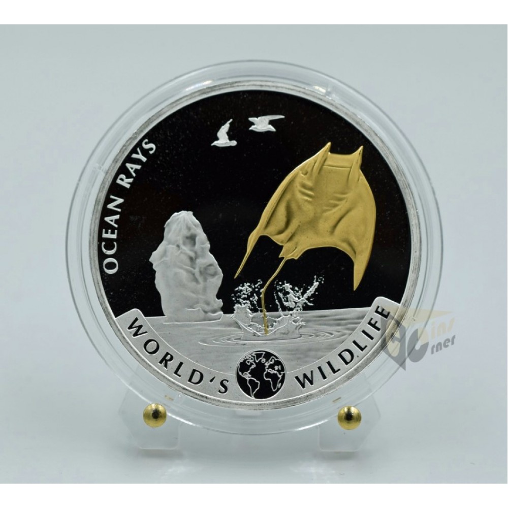 Congo 2023 Ocean Rays - World's Wildlife 1 Oz Gold Details Edition