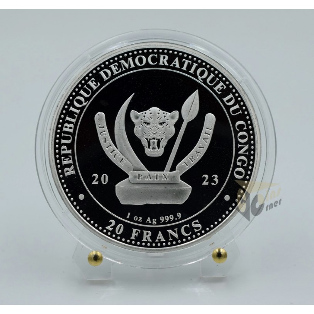 Congo 2023 Ocean Rays - World's Wildlife 1 Oz Gold Details Edition