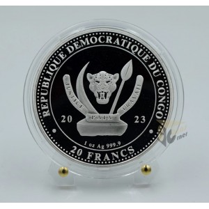 Congo 2023 Ocean Rays - World's Wildlife 1 Oz Gold Details Edition