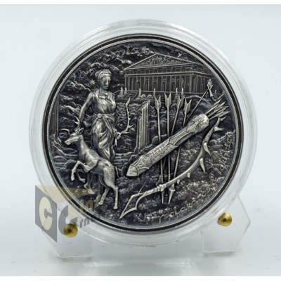 Artemis Bow and Arrow - 2 Oz Piedfort - 2020 Cook Islands 