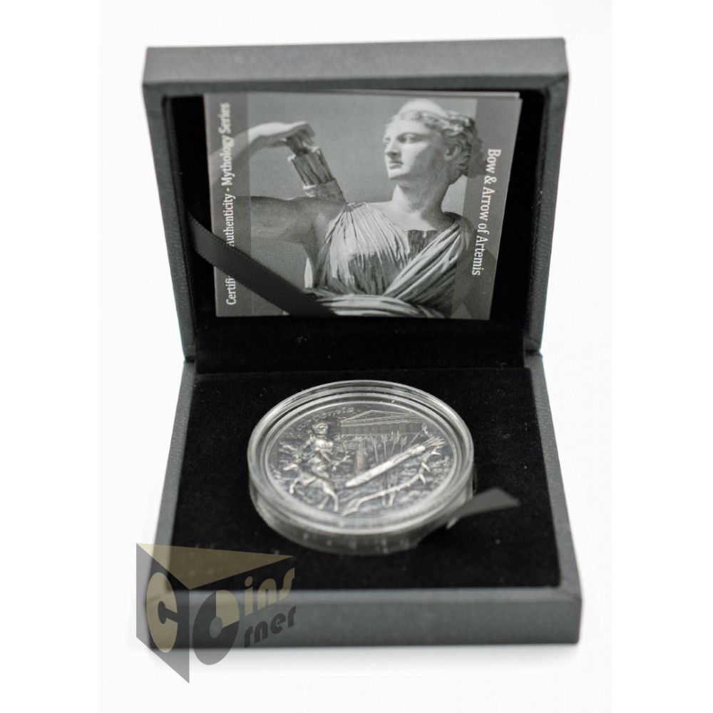 Artemis Bow and Arrow - 2 Oz Piedfort - 2020 Cook Islands 