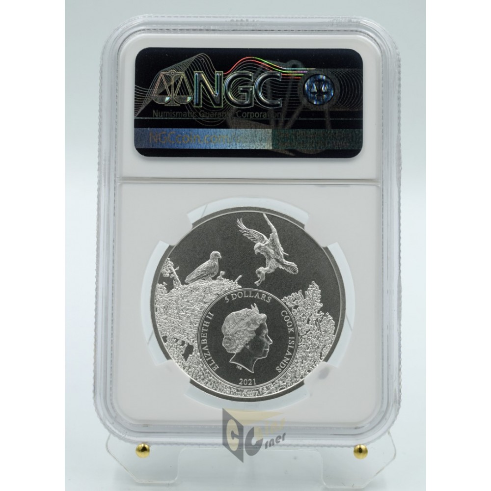 Cook Islands 2021 Georgia Gopher Tortoise American State Animals 1 Oz NGC MS70 